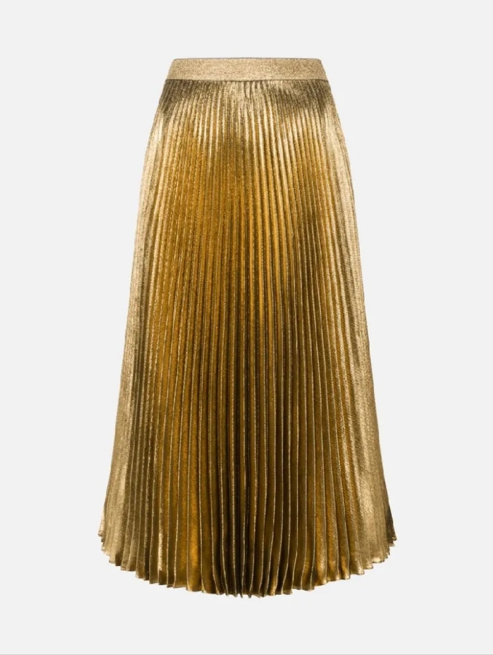 Christopher Kane Gold Pleated Lurex Skirt – Made in Italy – Size IT 42 Like New